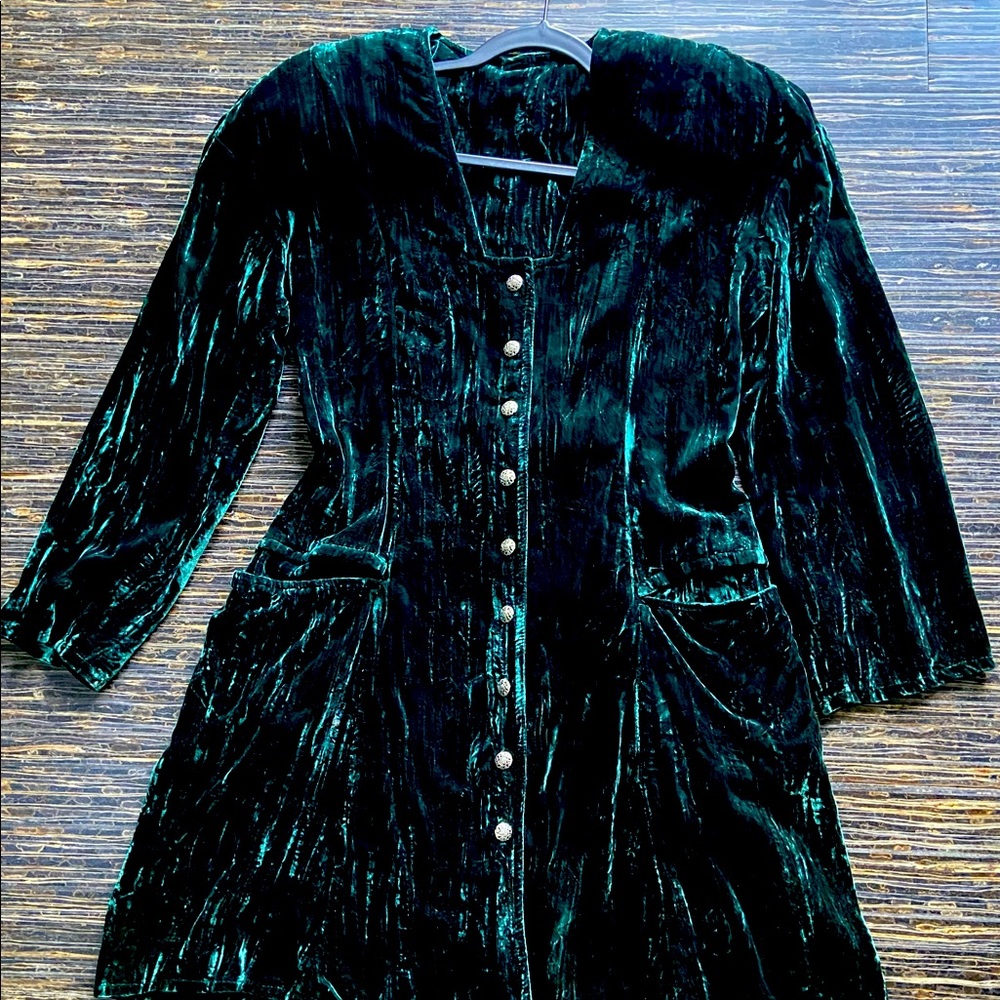 1980’s Emerald Green Crushed Velvet Jacket